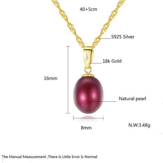 18K Gold Chain Freshwater Pearl Pendant - trinkets.pk