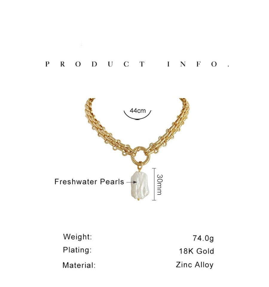Luxurious Large Square Freshwater Pearl Pendant - trinkets.pk