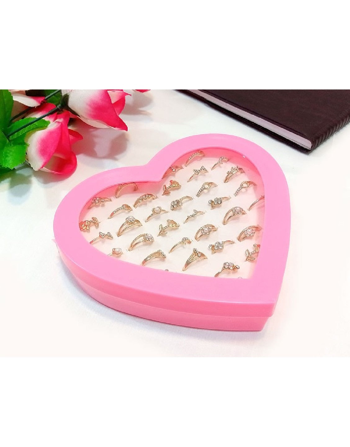36 Pcs Mid Finger Rings with Heart Shape Gift Packing (TK15060)