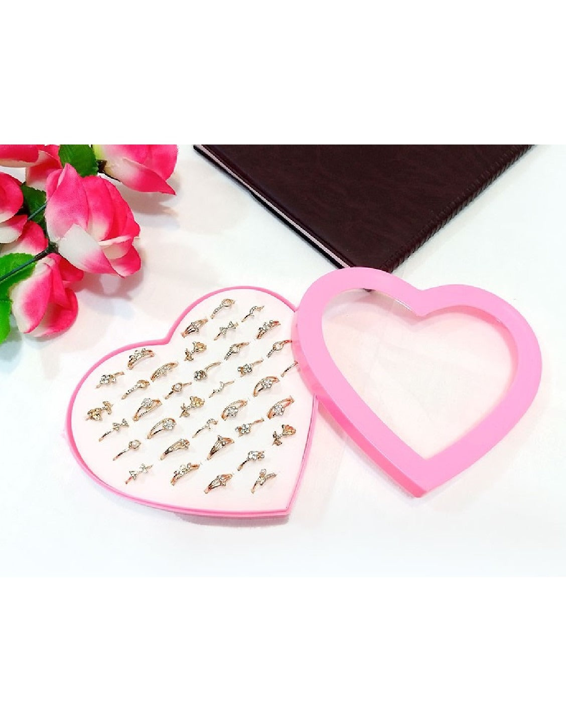 36 Pcs Mid Finger Rings with Heart Shape Gift Packing (TK15060)
