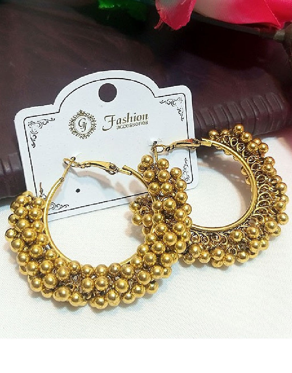 Elegant Traditional Fashion Earrings - Golden (TK15619)