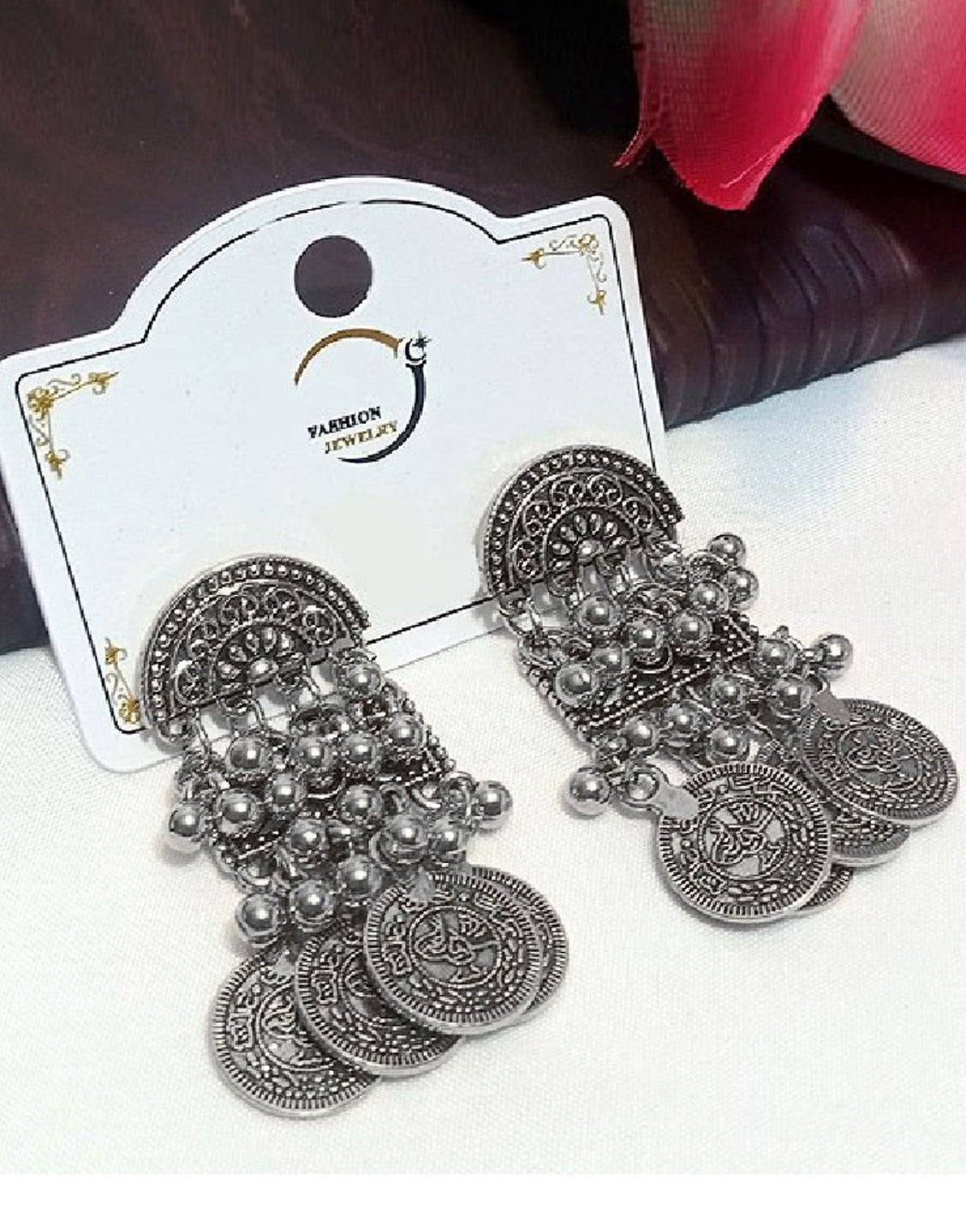 Elegant Silver Coins Shape Fashion Earrings (TK15623)