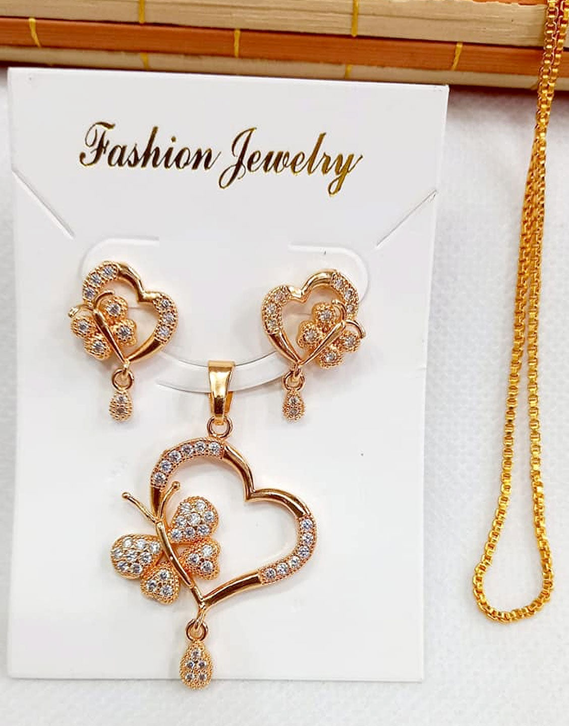 Chic Butterfly & Heart Shape Necklace Set for Girls (TK16359)