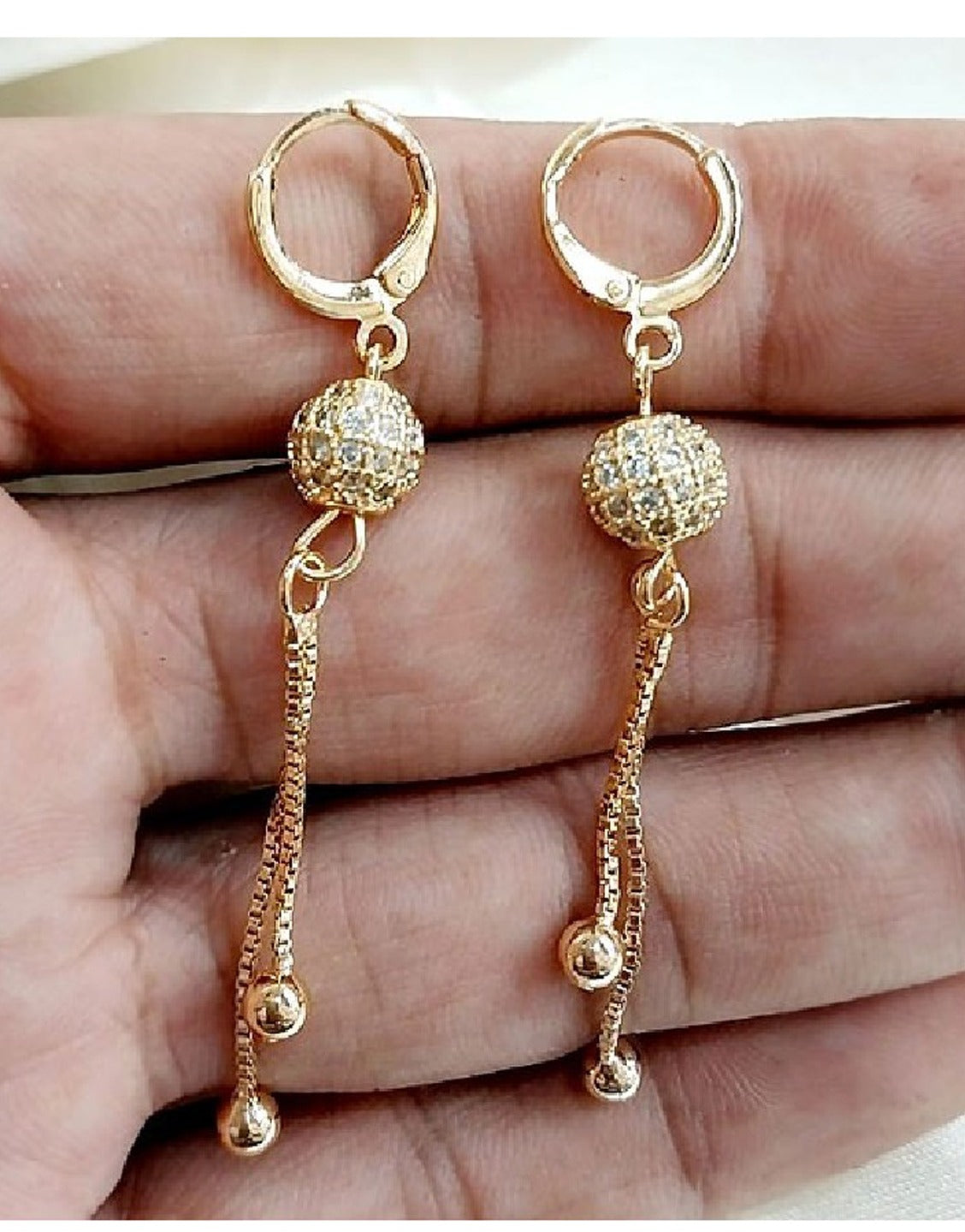 Elegant Golden Ball Shaped Earrings (TK16455)