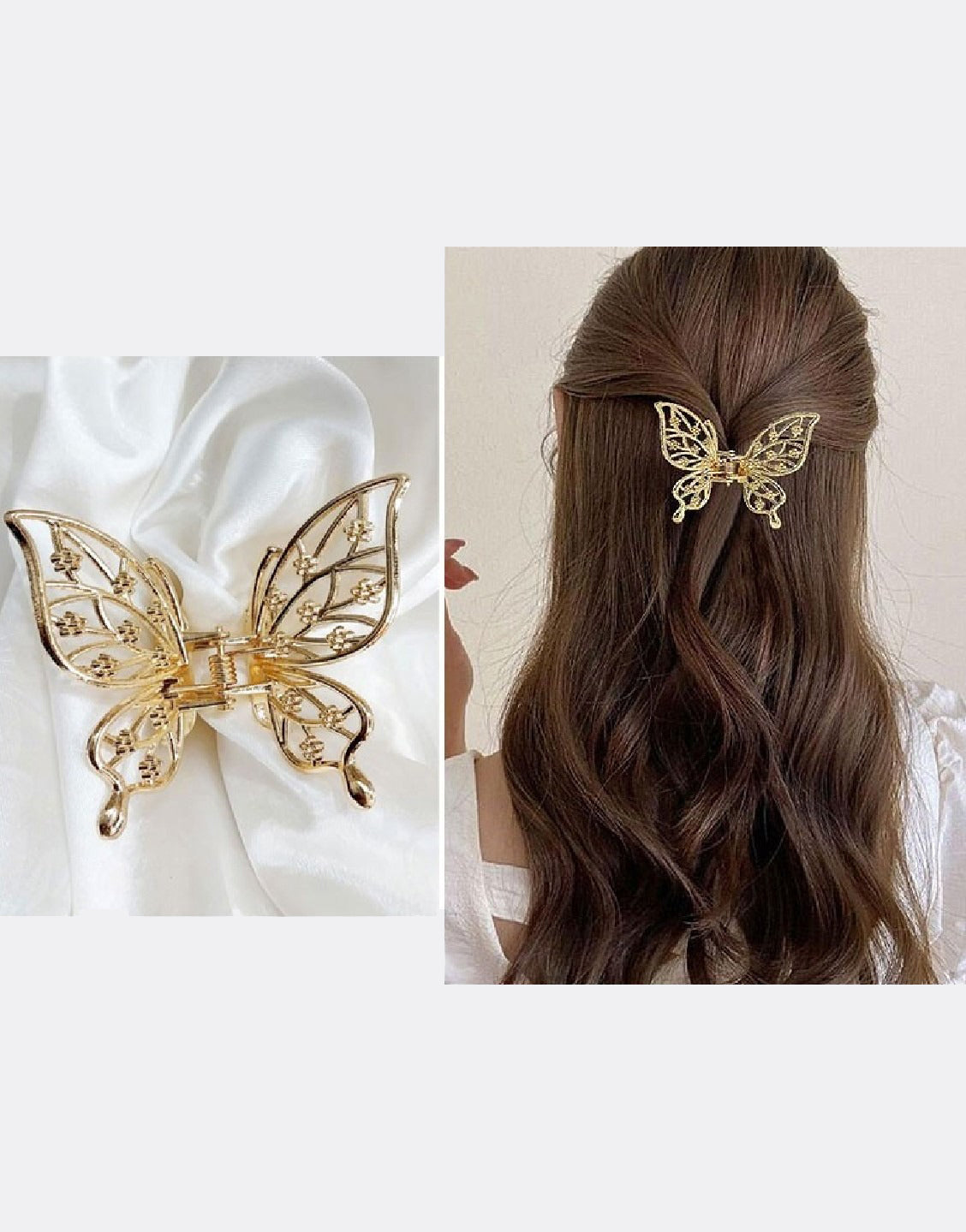 Elegant Butterfly Shaped Hair Clip - Golden (TK16460)