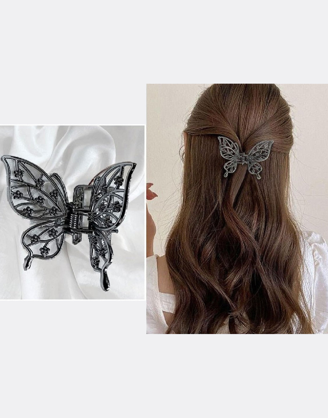Elegant Butterfly Shaped Hair Clip - Black (TK16462)
