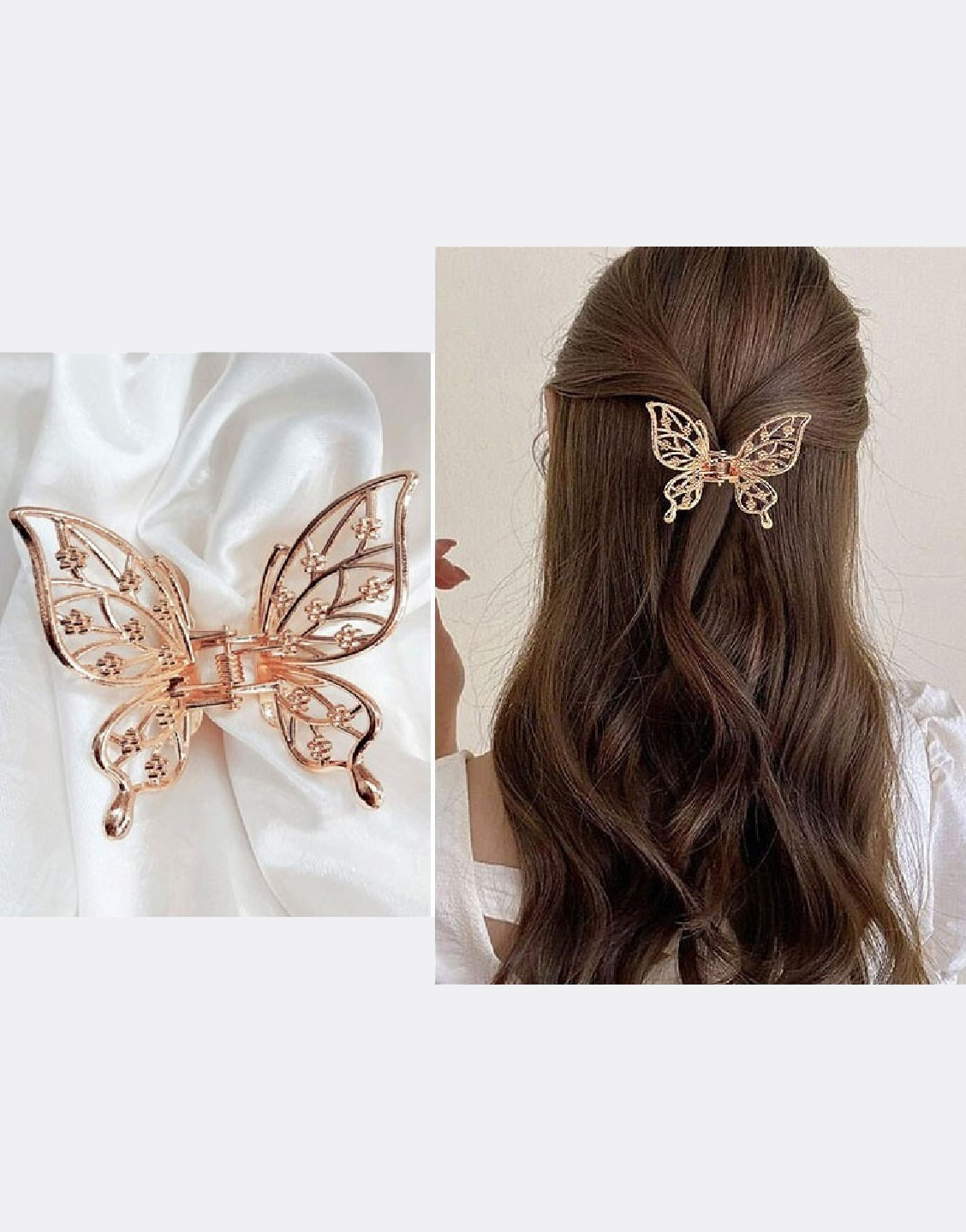 Elegant Butterfly Shaped Hair Clip - Rose Golden (TK16463)