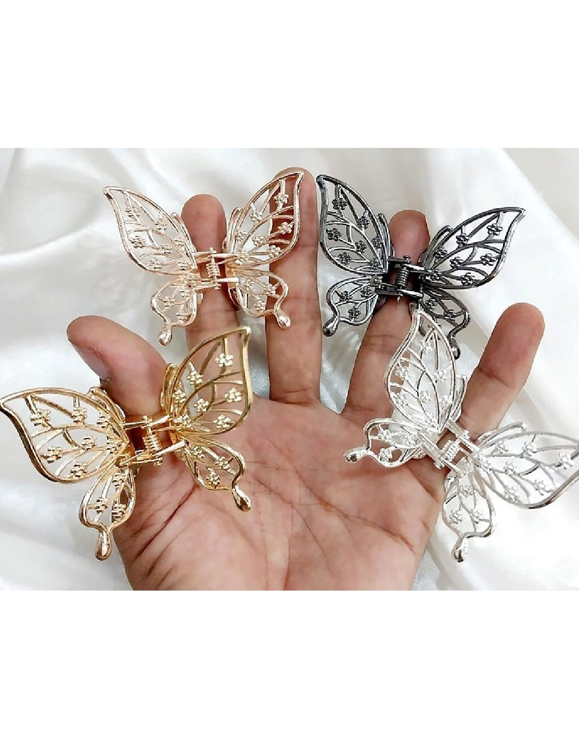 Pack of 4 Butterfly Shaped Hair Clips (TK16464)