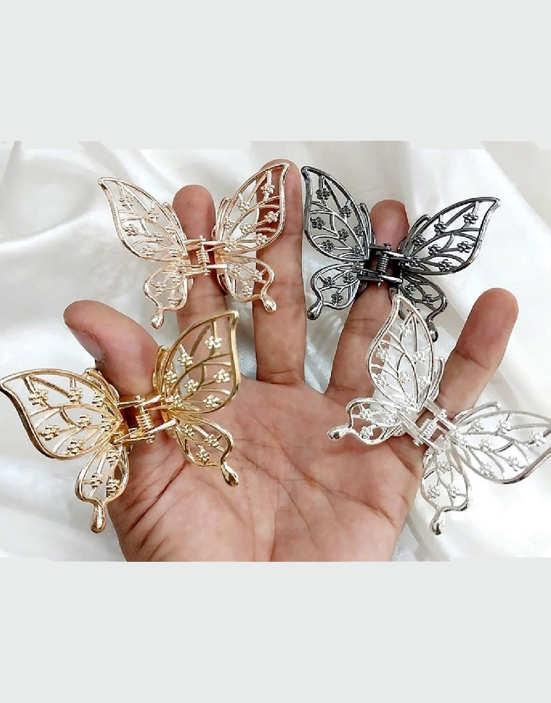 Pack of 4 Butterfly Shaped Hair Clips (TK16464)