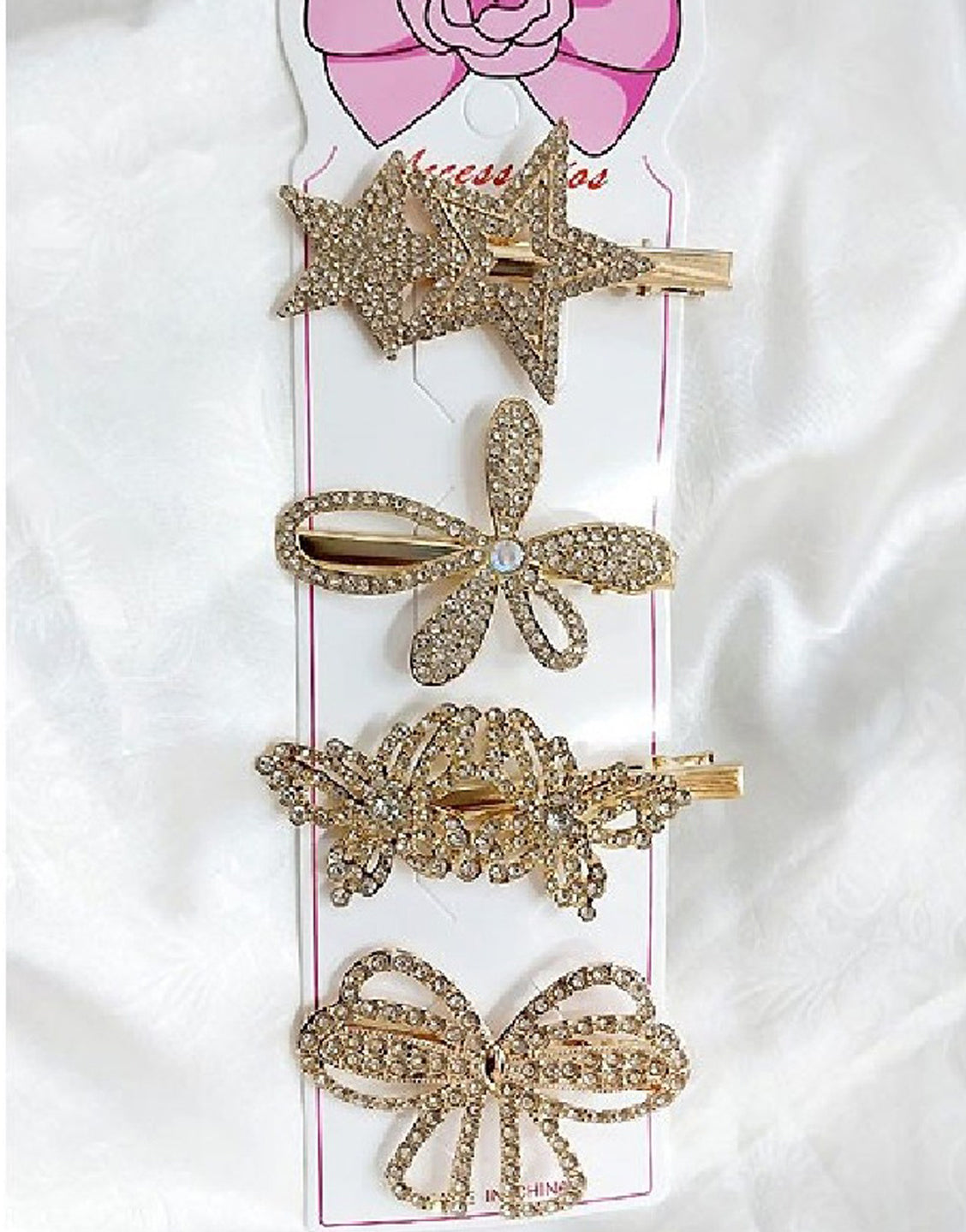 Pack of 4 Beautiful Hair Clips for Girls (TK16476)