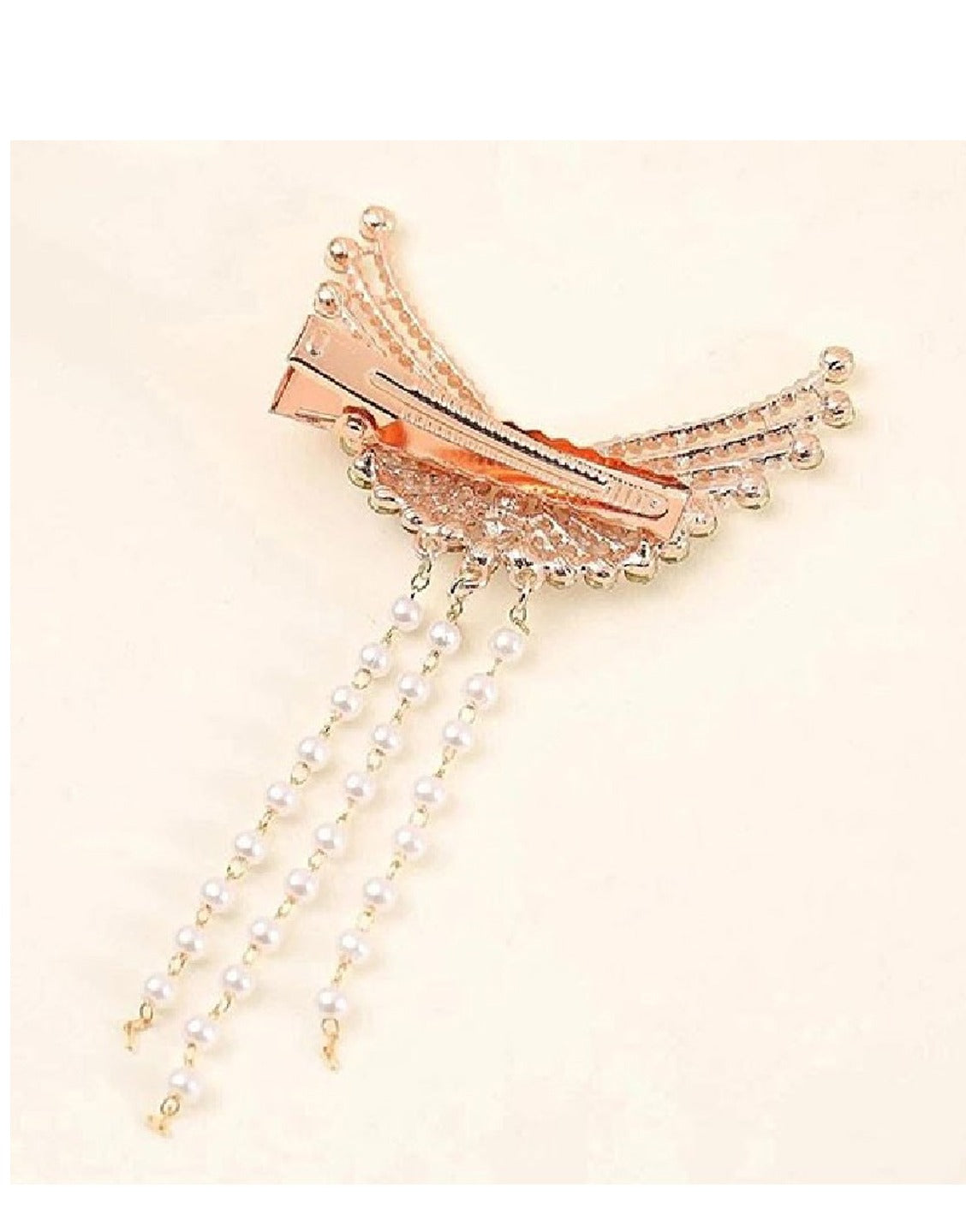 Rhinestone Pearl Angel Wings Design Headdress Hair Clip (TK16479)