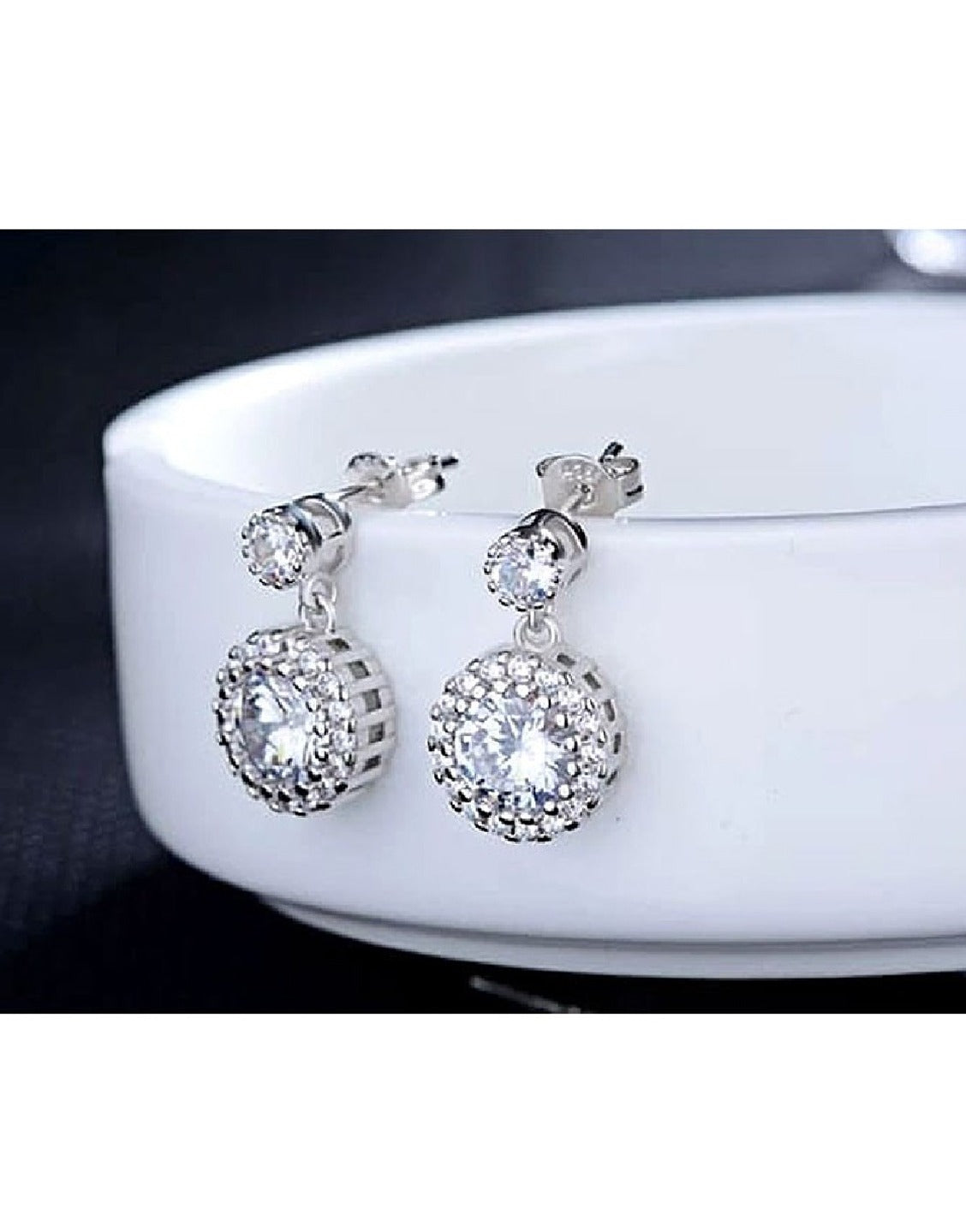 Classic 925 Sterling Silver Gemstone Earrings (TK16742)