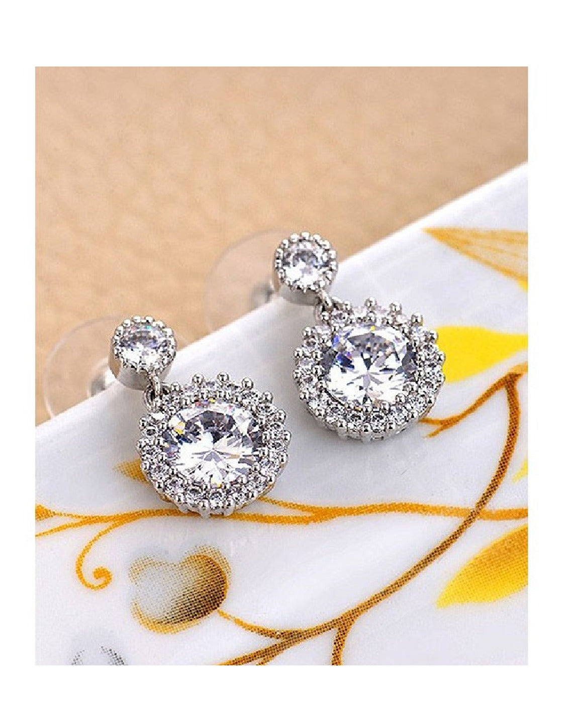 Classic 925 Sterling Silver Gemstone Earrings (TK16742)