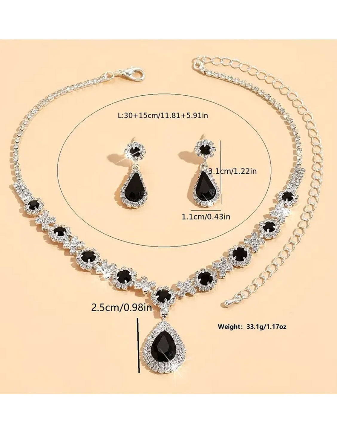 Adorable Silver Plated Jewelry Set, Necklace & Drop Earrings (TK17870)