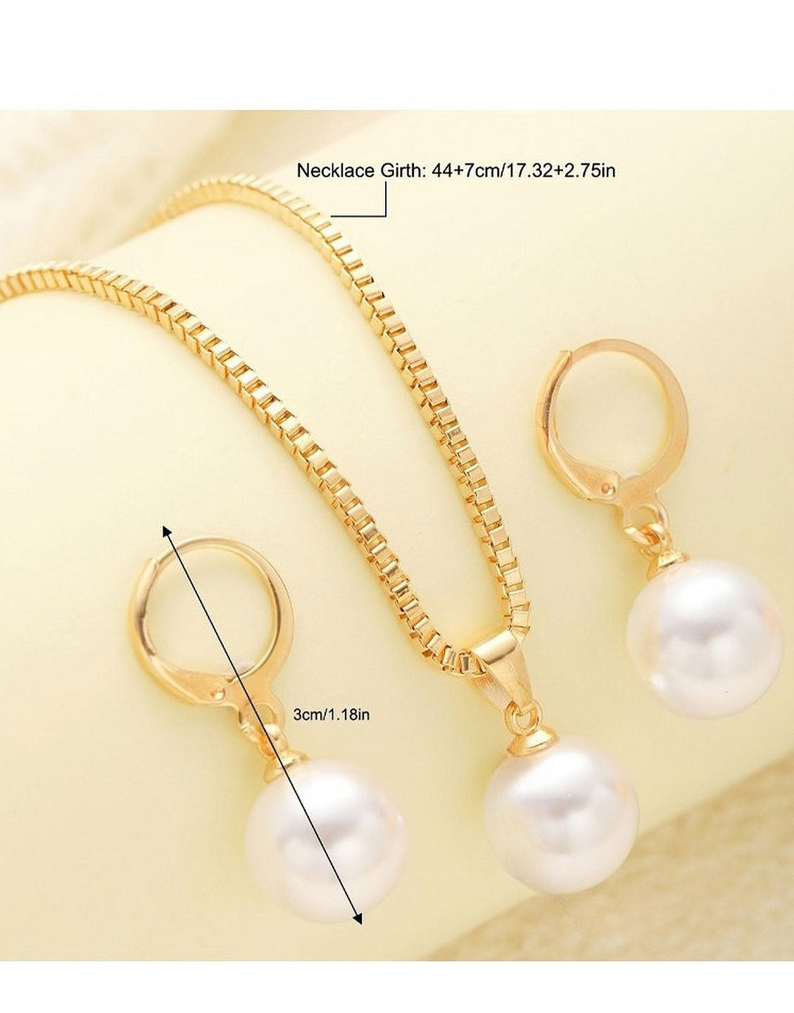 Elegant Fashion Pearl Pendant Necklace with Earrings (TK17916)