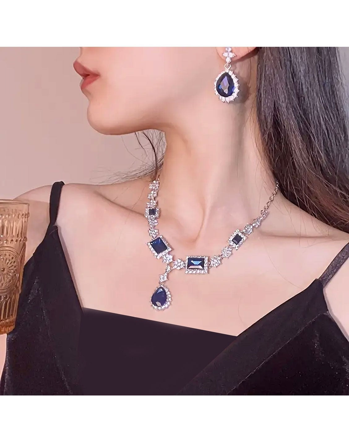 Elegant French-Inspired Necklace Set with Earrings - Perfect for Parties (TK18032)