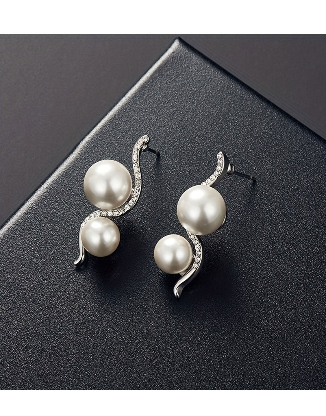 Elegant Faux Pearl Pendant Necklace & Earrings Set for Girls (TK18040)