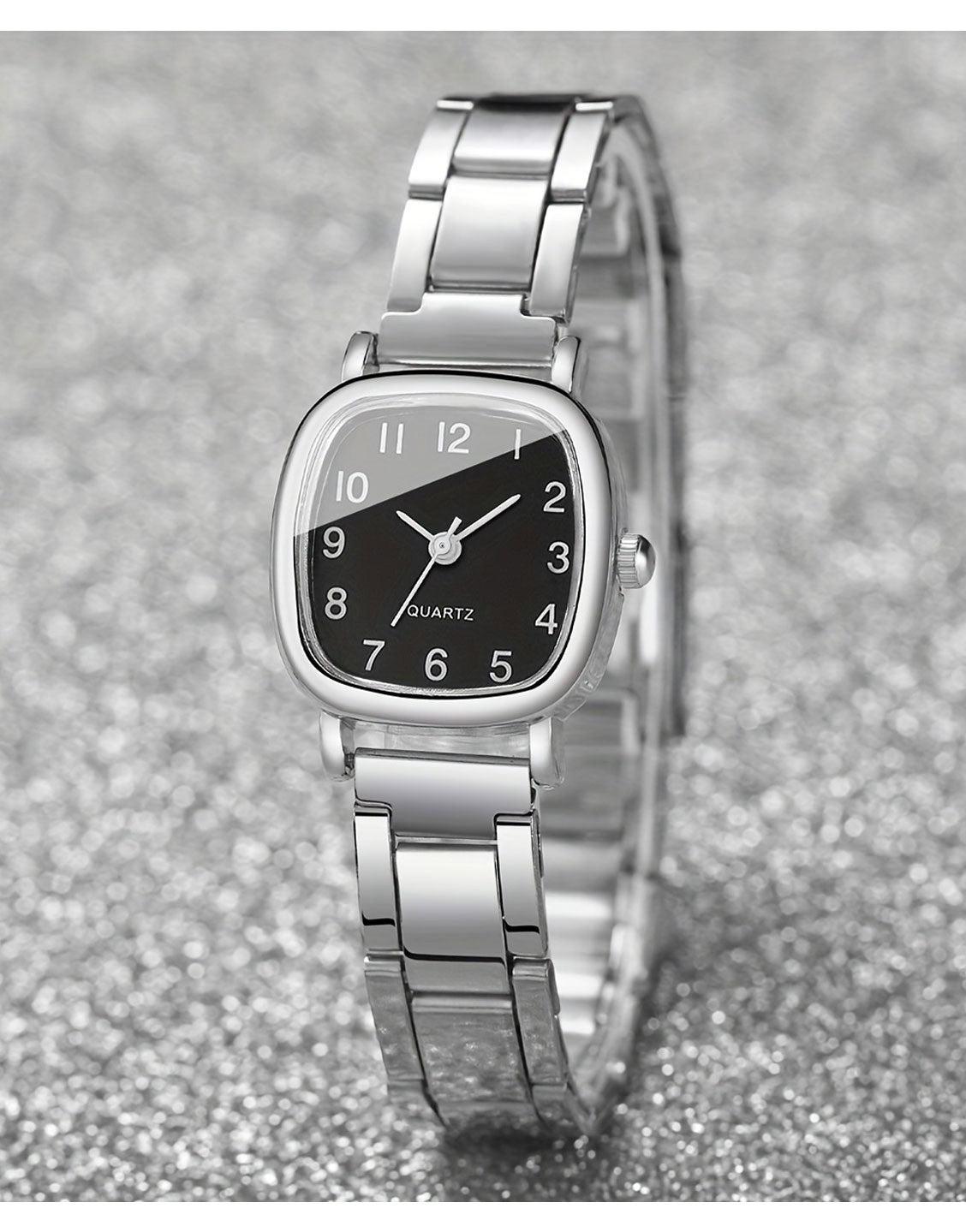 2-Piece Square Dial Quartz Wristwatch with Bracelet Gift Set for Girls (TK18041)