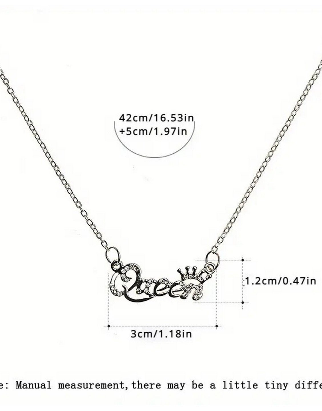 Delightful QUEEN Initial Golden Pendant Necklace (TK18057)