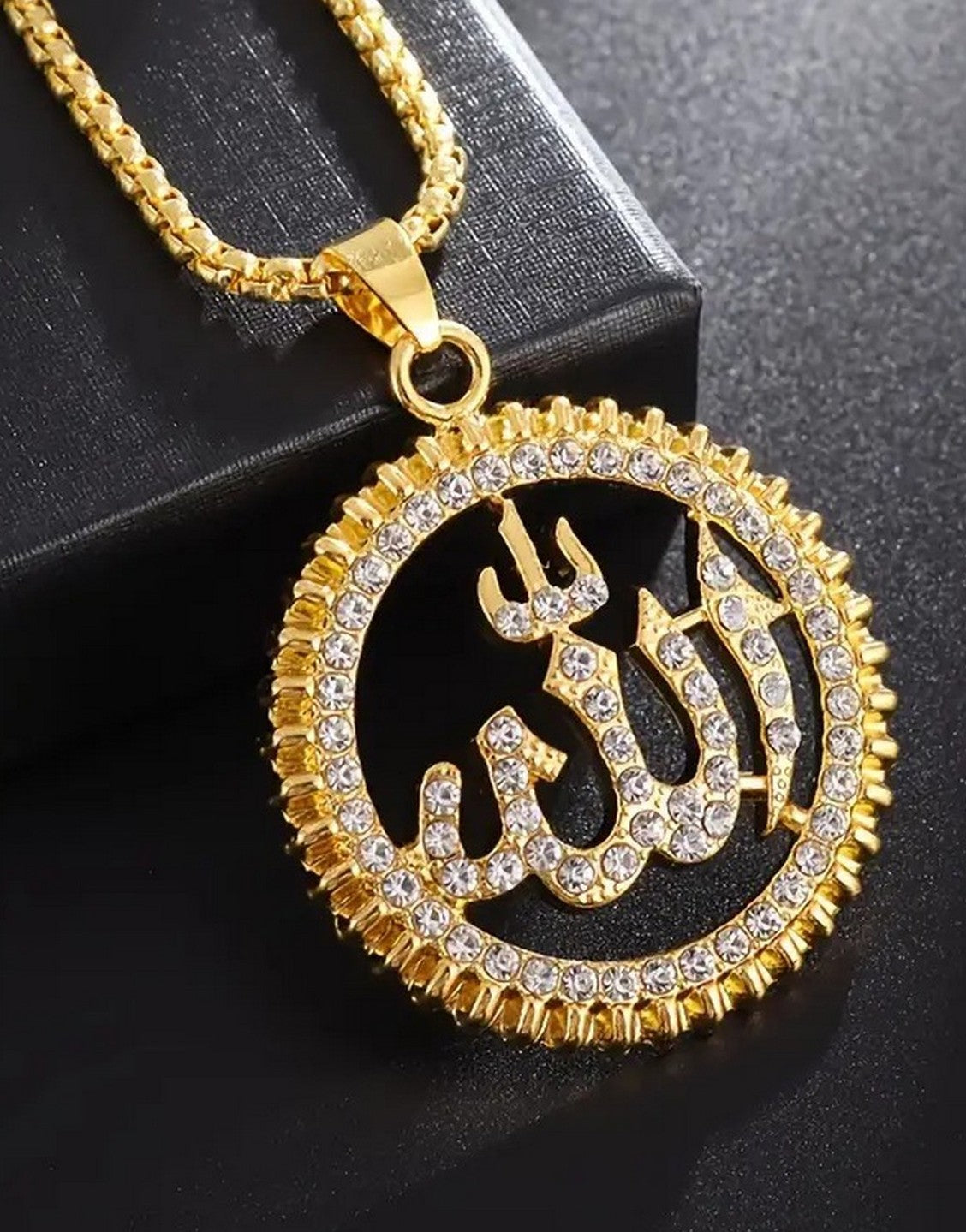 Premium Quality Golden Allah Name Pendant for Men & Women (TK18065)
