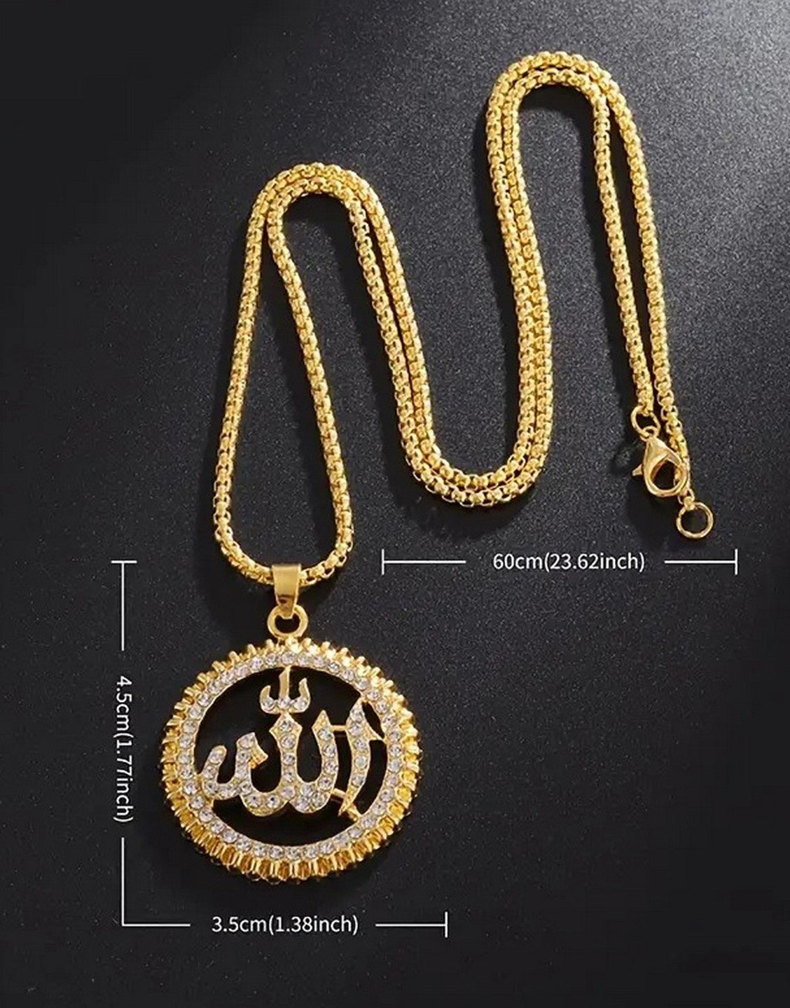 Premium Quality Golden Allah Name Pendant for Men & Women (TK18065)