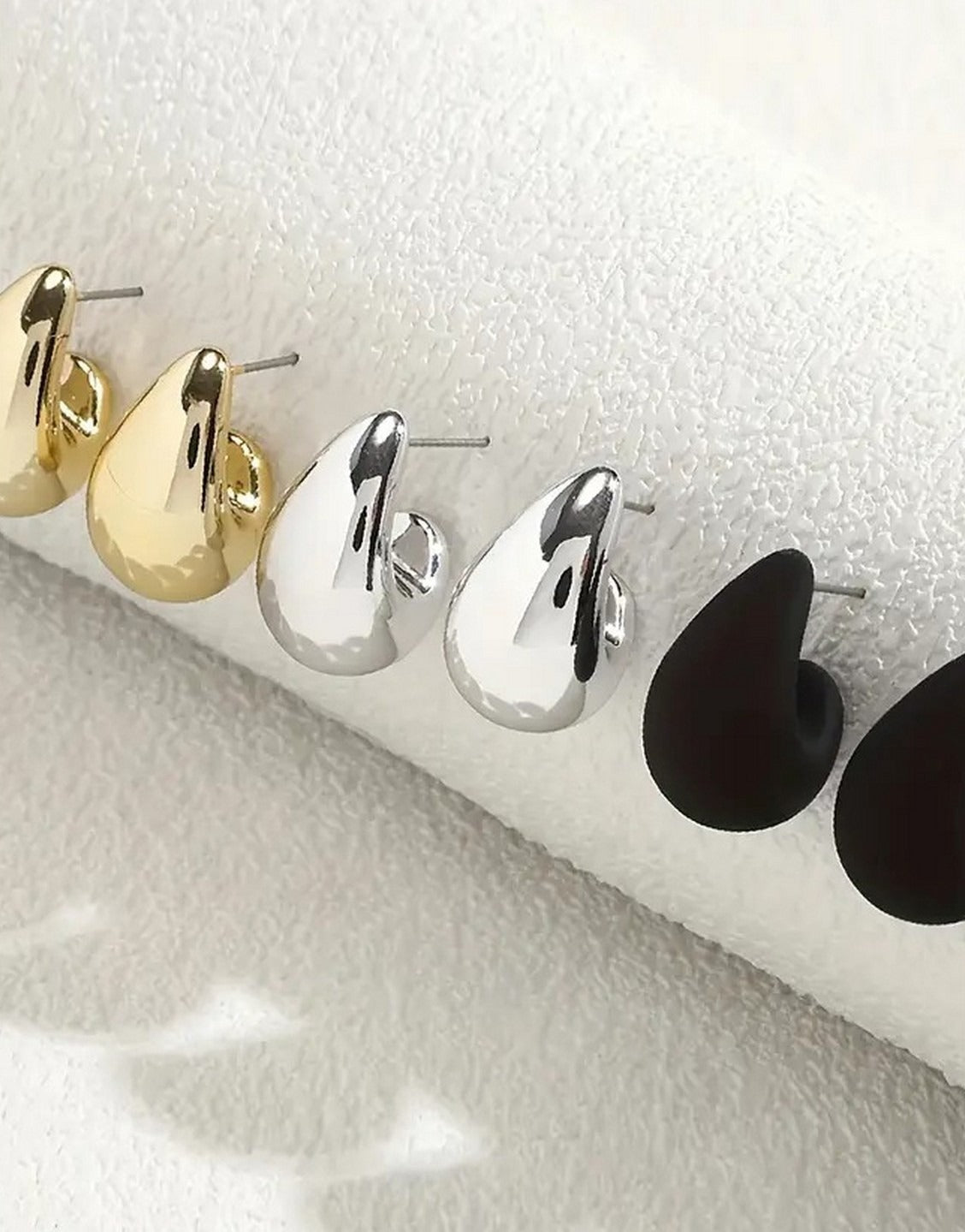 3 Pairs Teardrop Hoop Earrings Set for Girls (TK18071)