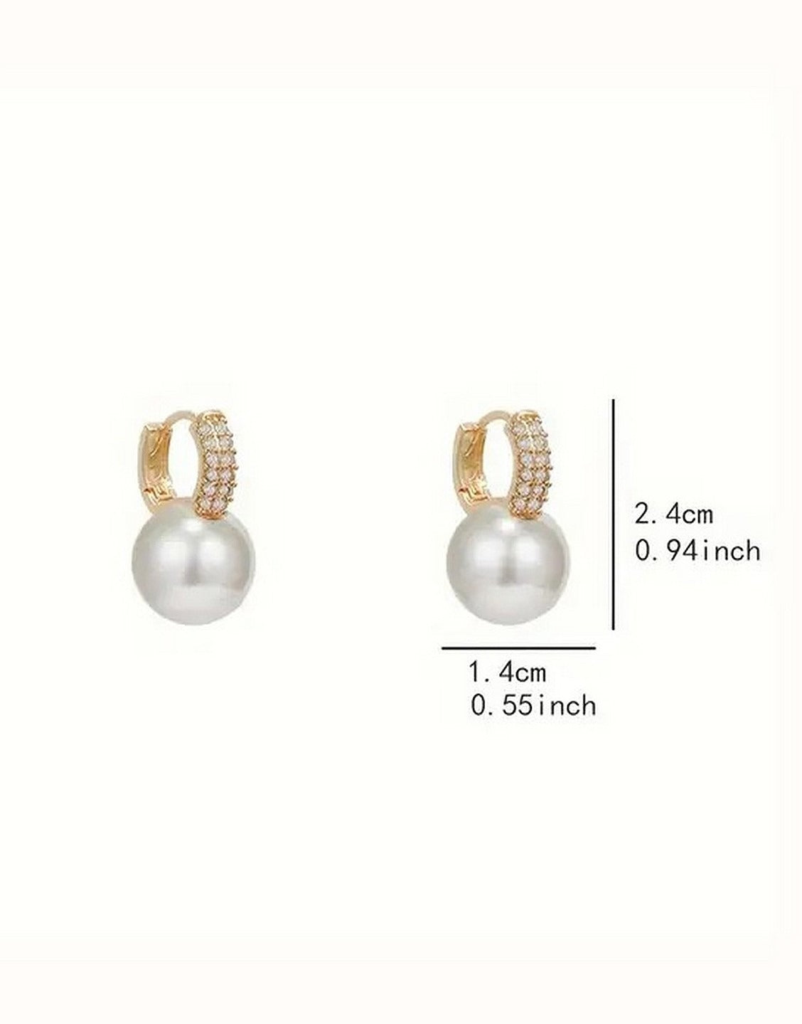 Minimalist Design Faux Pearl & Rhinestone Studded Fashion Earrings (TK18079)