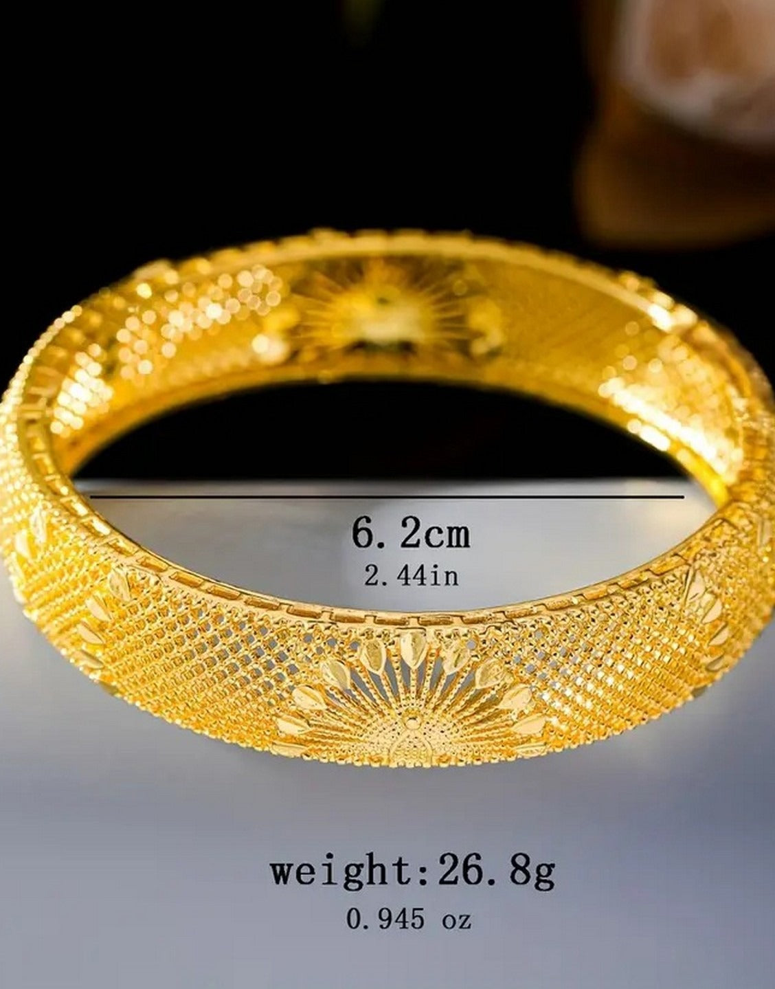 Precious Gold Plated Peacock Design Openwork Bangle Bracelet (TK18092)
