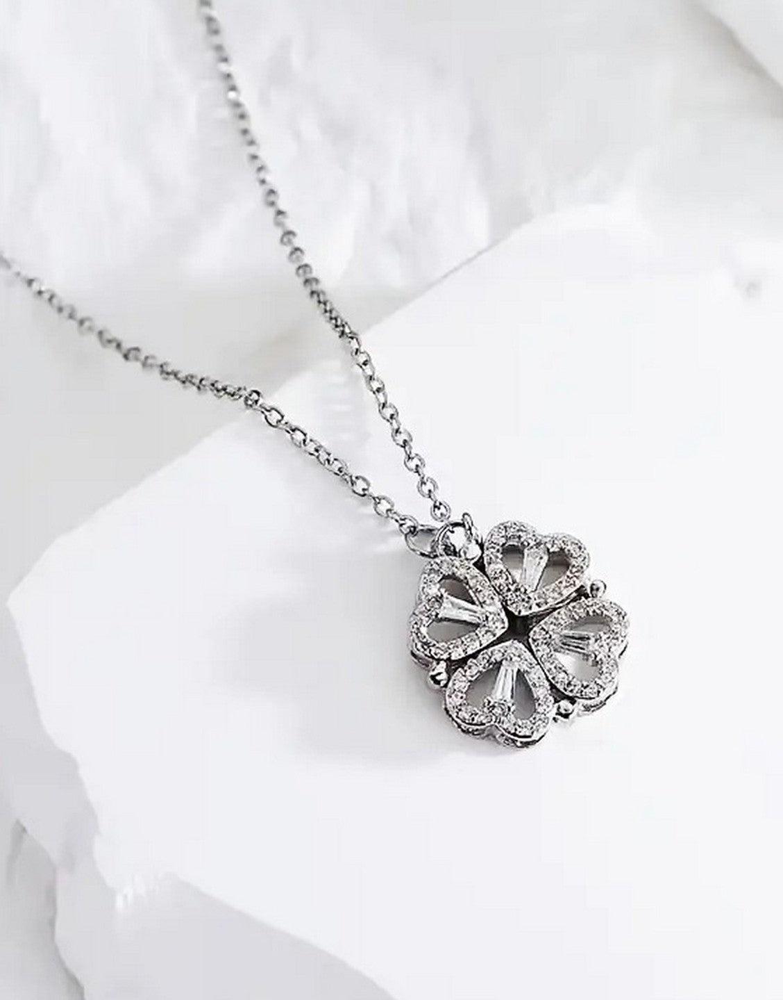Delightful Double-Wearing Lucky Grass Design Silver Pendant Necklace - Perfect for Daily Wear & Gifting (TK18115)