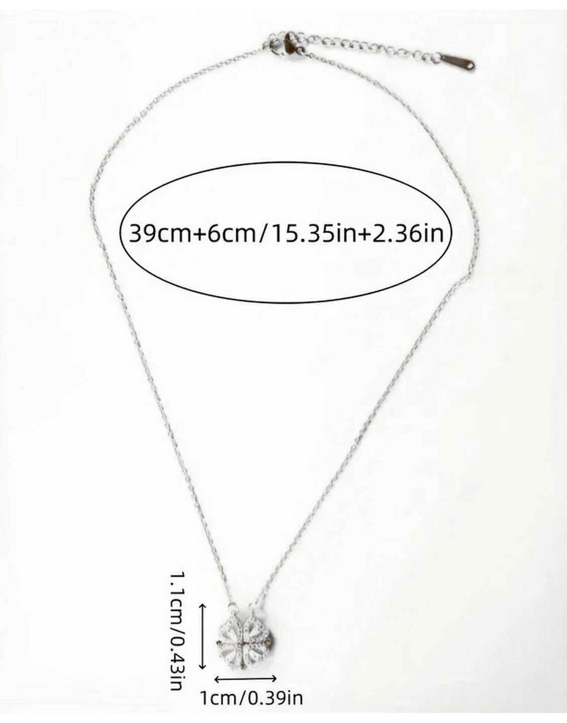 Delightful Double-Wearing Lucky Grass Design Silver Pendant Necklace - Perfect for Daily Wear & Gifting (TK18115)