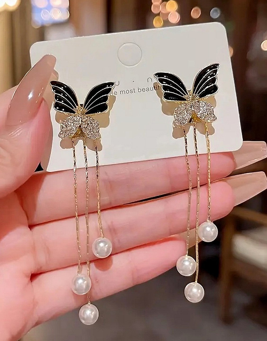 Convertible Two-Wear Design Butterfly Shape Drop & Dangle Earrings for Girls (TK18134)