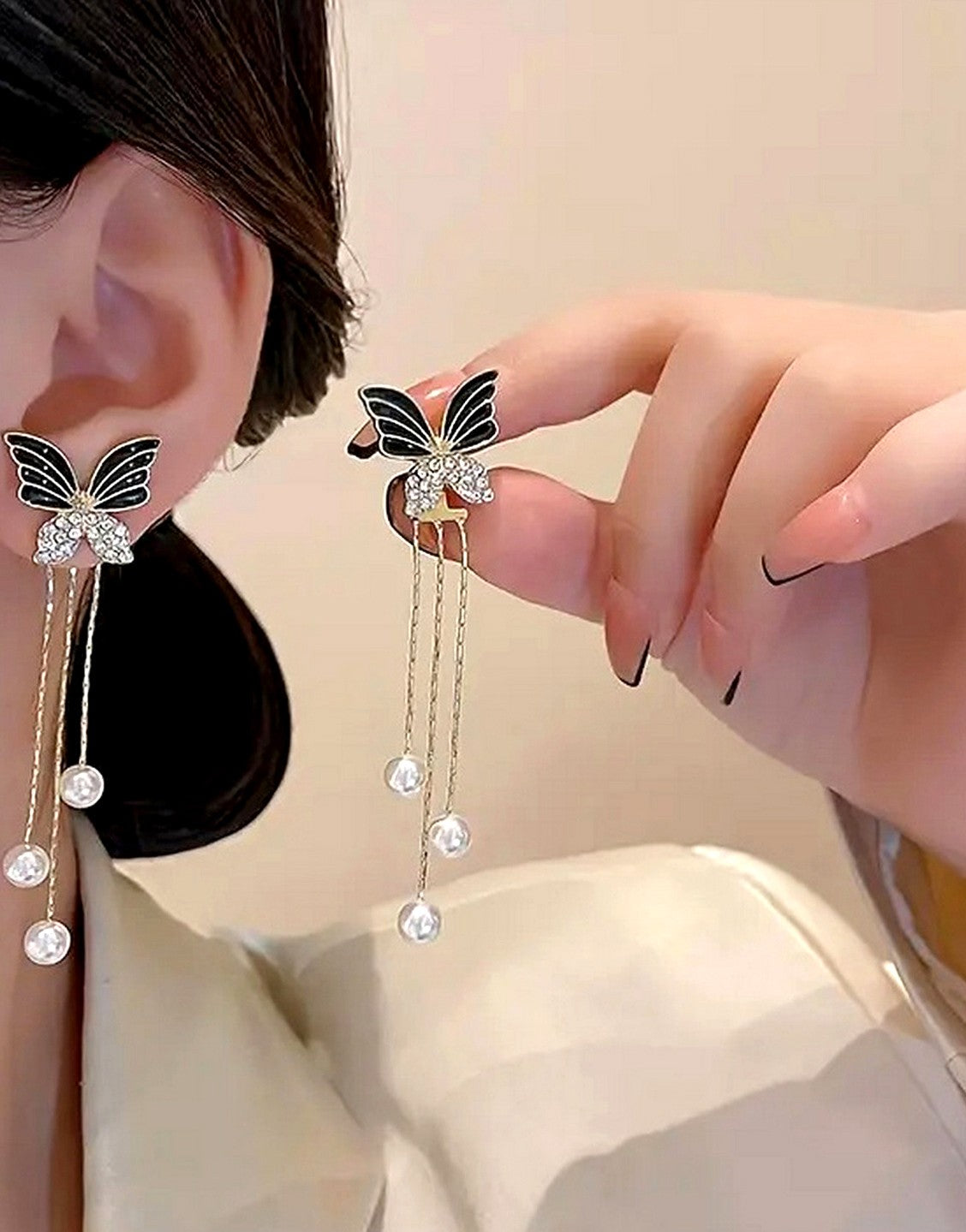 Convertible Two-Wear Design Butterfly Shape Drop & Dangle Earrings for Girls (TK18134)