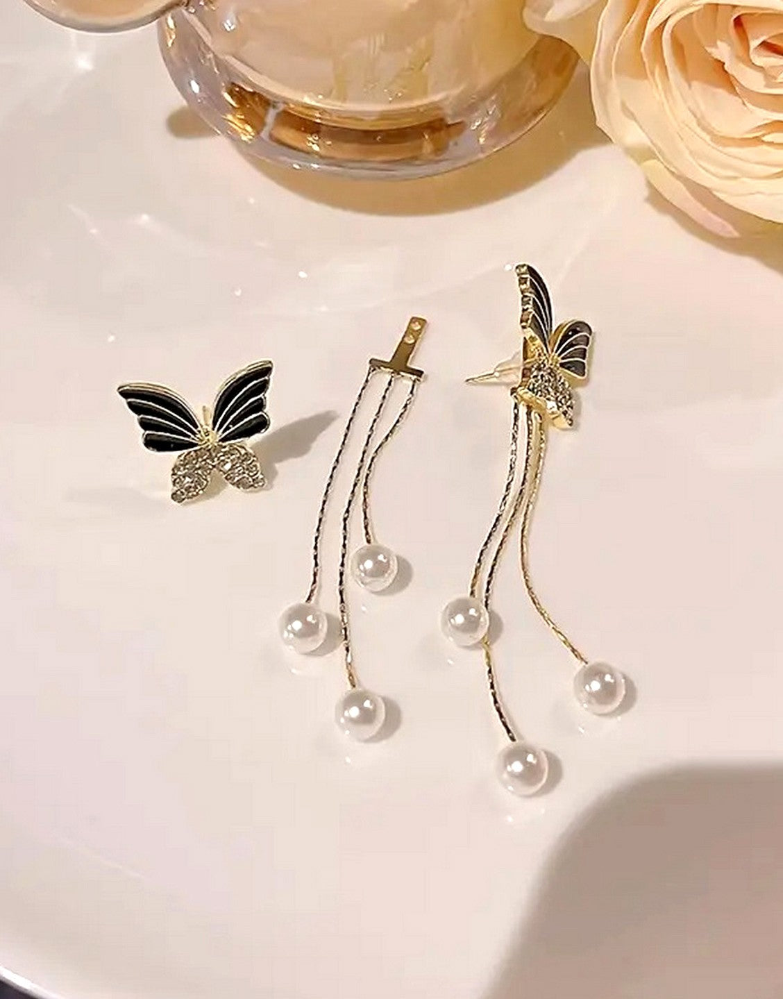Convertible Two-Wear Design Butterfly Shape Drop & Dangle Earrings for Girls (TK18134)
