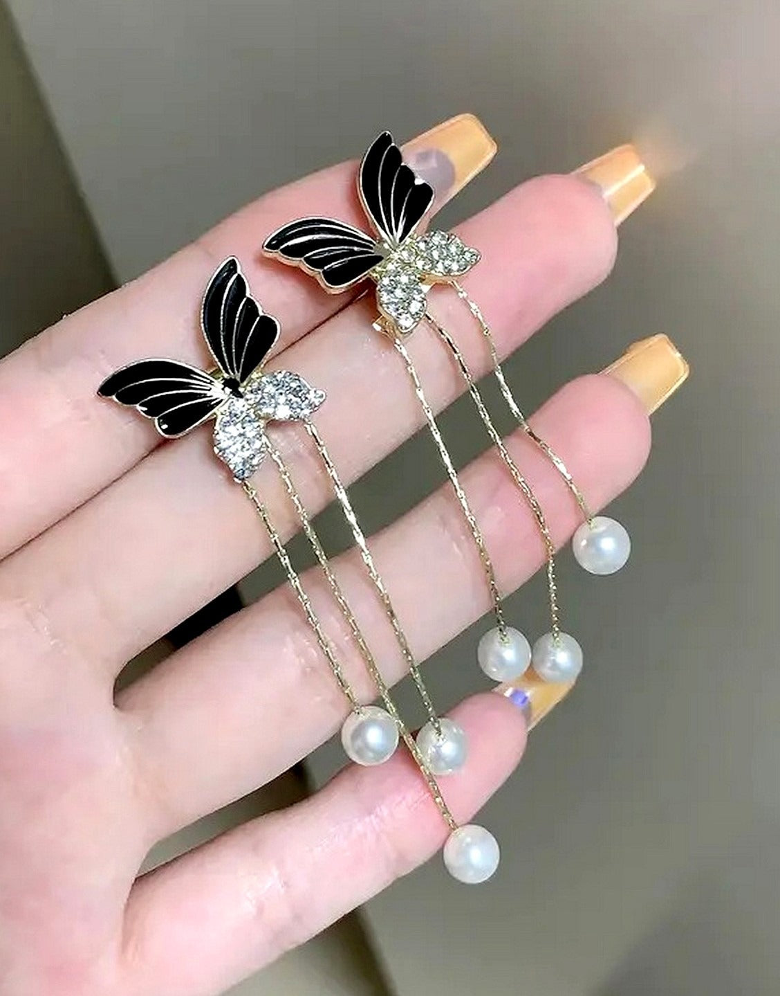 Convertible Two-Wear Design Butterfly Shape Drop & Dangle Earrings for Girls (TK18134)