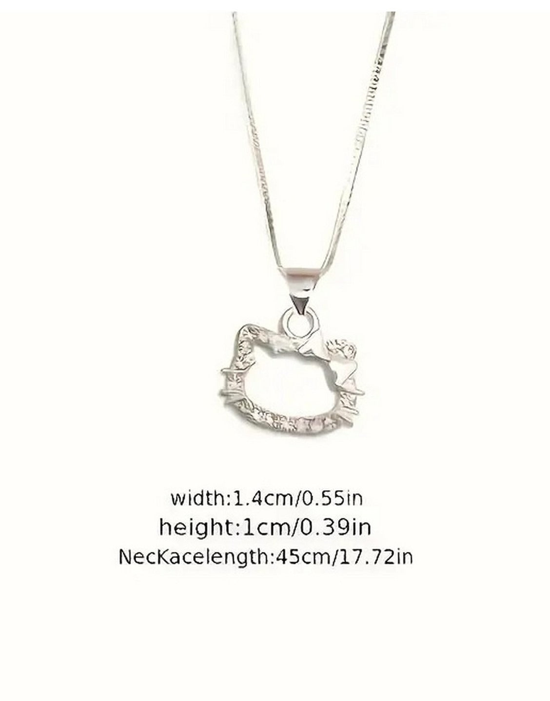 Hello Kitty Zinc Alloy Silver Pendant Necklace for Girls (TK18136)
