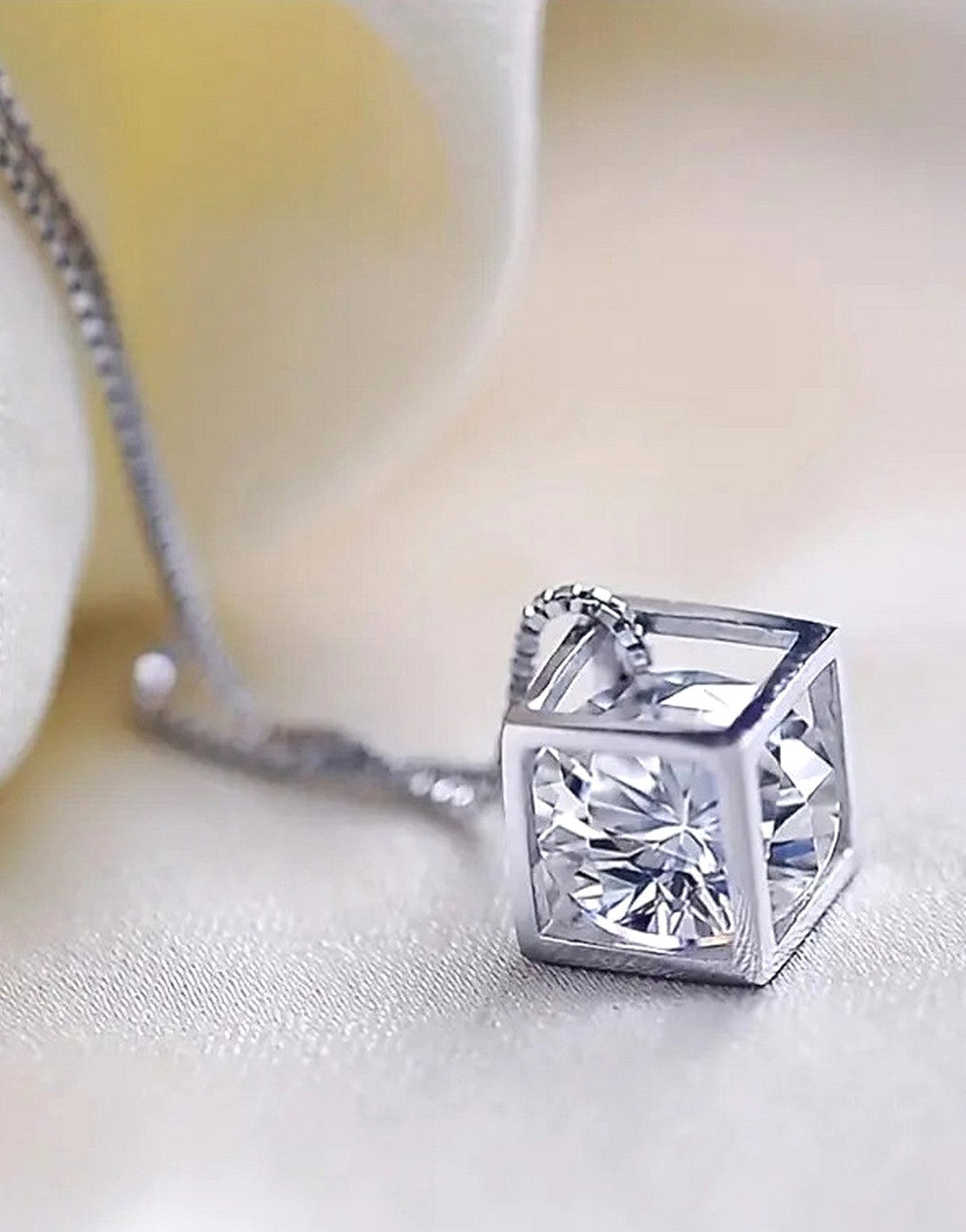Adorable Cubic Zirconia Square Shape Pendant Necklace for Daily Wear & Party Wear (TK18139)