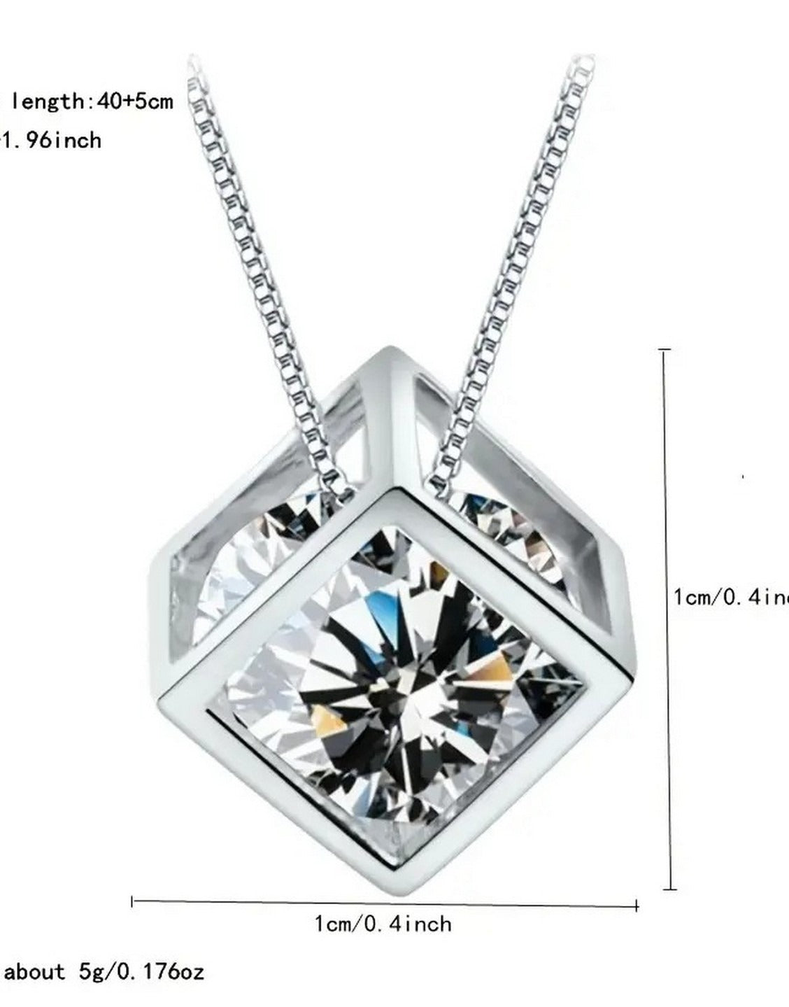 Adorable Cubic Zirconia Square Shape Pendant Necklace for Daily Wear & Party Wear (TK18139)
