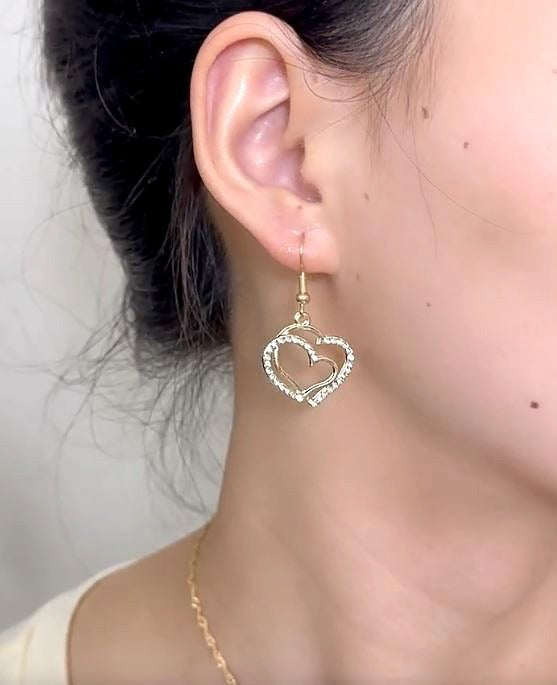 Elegant Dazzling Rhinestone Heart Shape Necklace Set for Girls (TK18140)