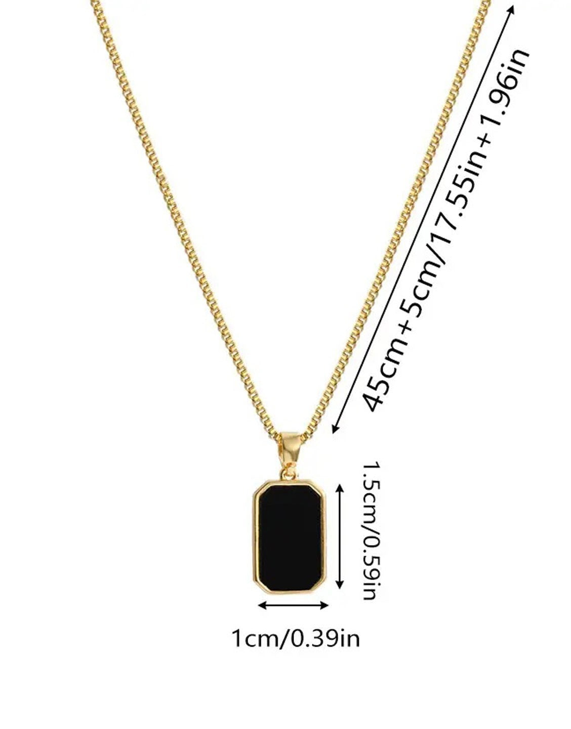 Simple Square Shape Golden Pendant Necklace for Girls (TK18142)