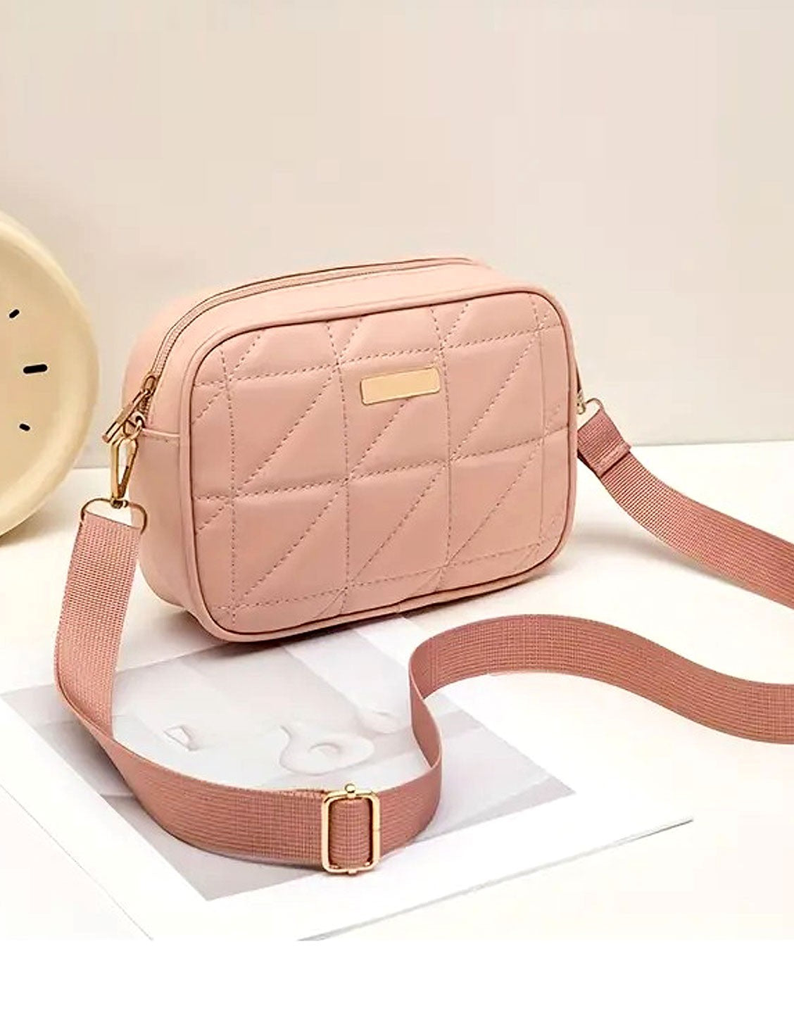Trendy Pink Crossbody Shoulder Bag for Girls (TK18148)