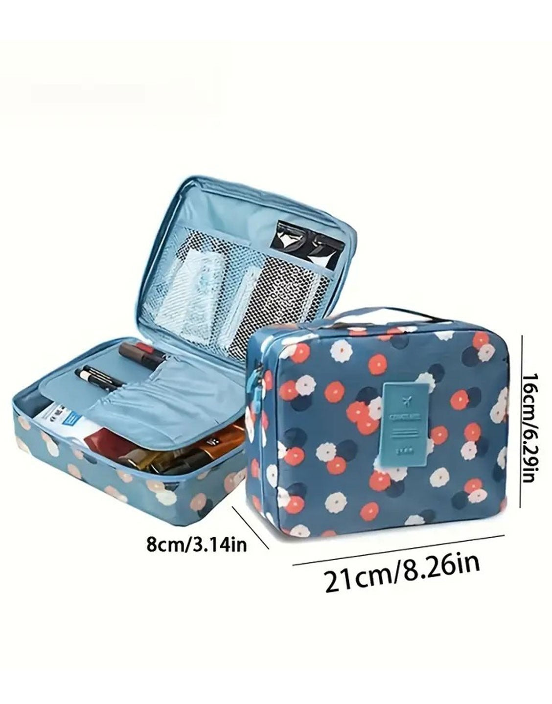 High Quality Flower Print Makeup & Travel Cosmetic Bag (TK18149)