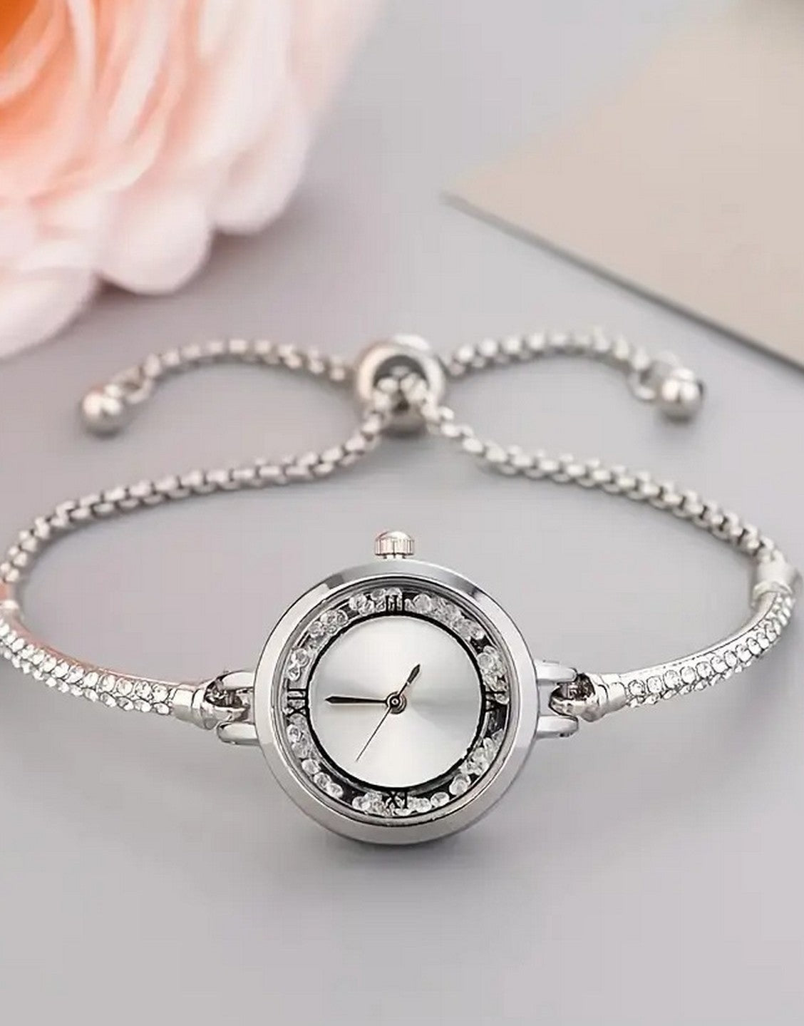 Elegant Silver Ladies Bracelet Watch (TK18160)