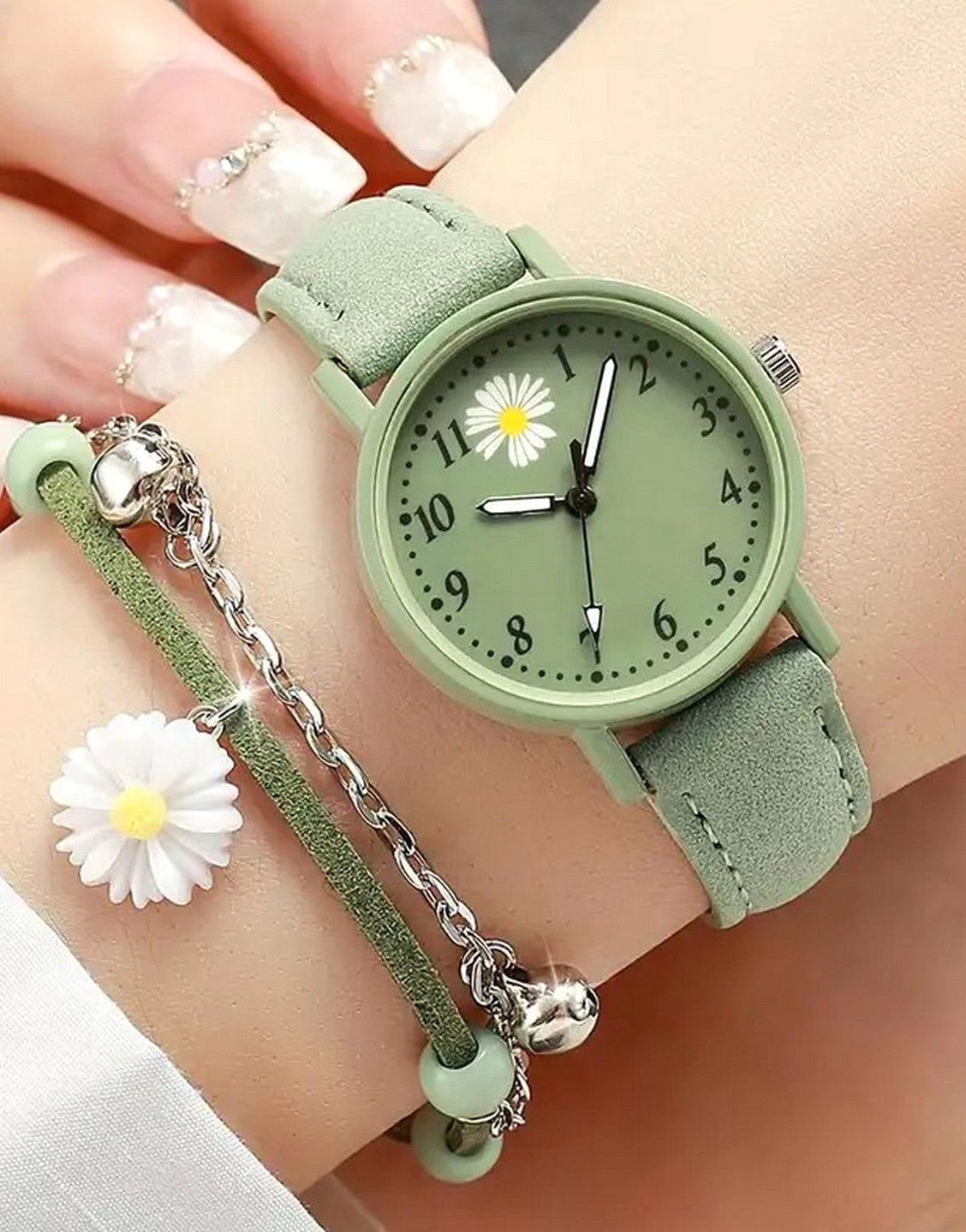 2-Pcs Korean Style Wrist Watch and Bracelet Set (TK18165)