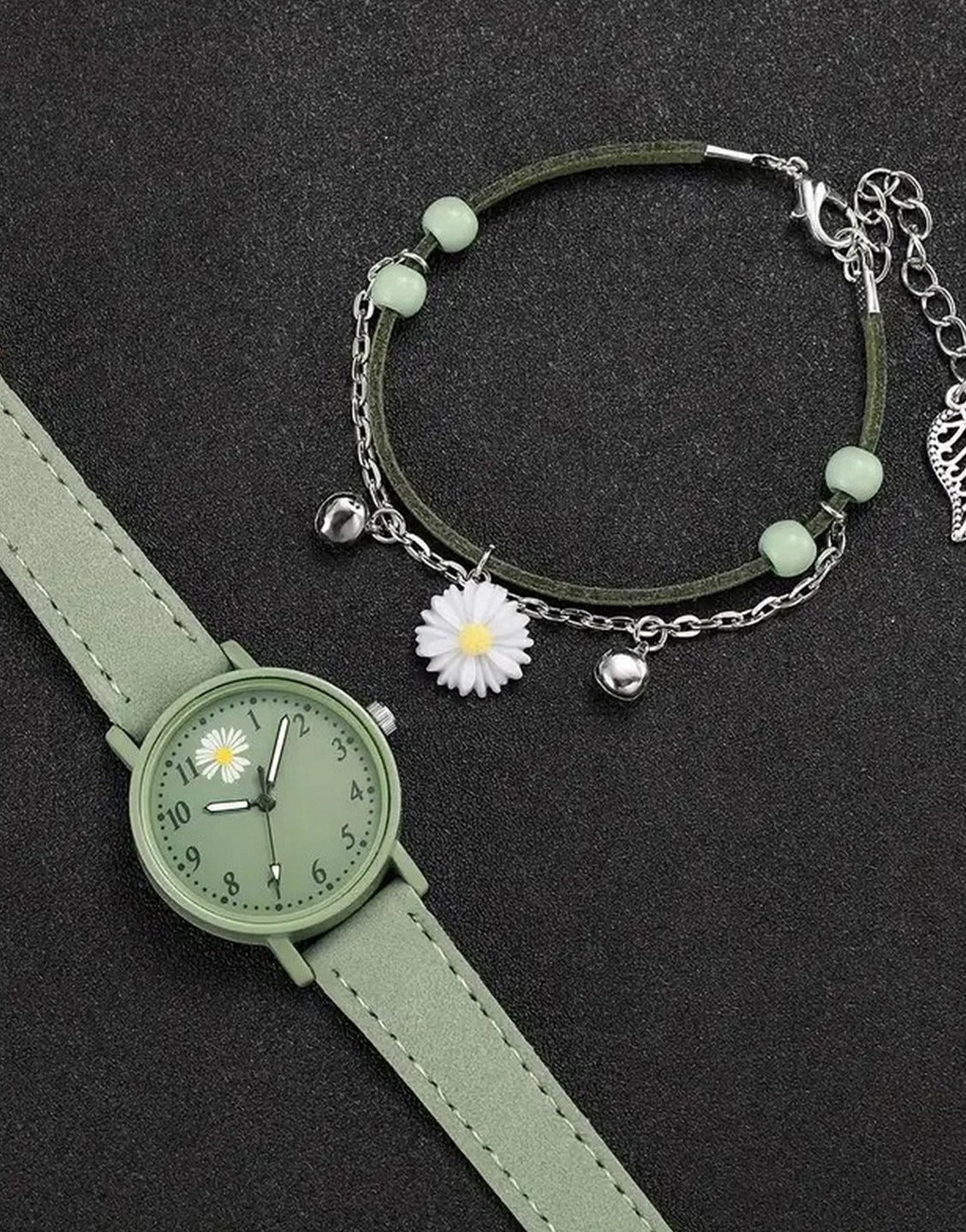 2-Pcs Korean Style Wrist Watch and Bracelet Set (TK18165)