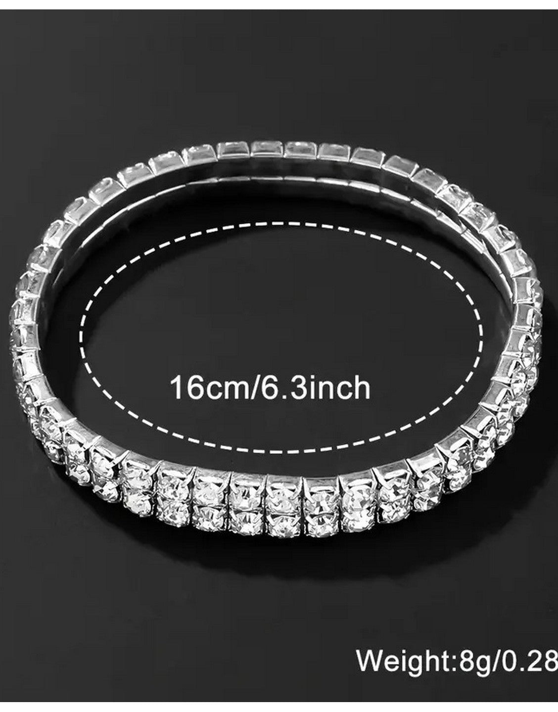 2-Pcs Elegant Women's Round Dial Watch and Sparkling Bracelet Set - Silver (TK18167)
