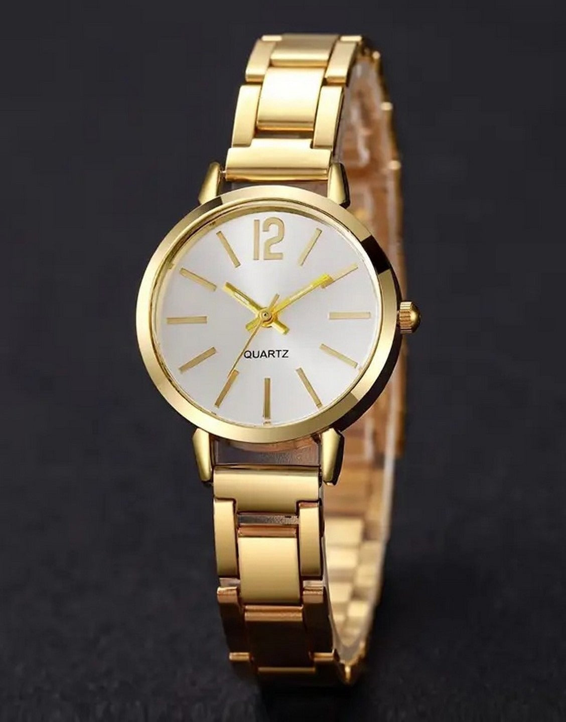 Fashionable Women's Analog Dial Quartz Watch - Golden (TK18189)