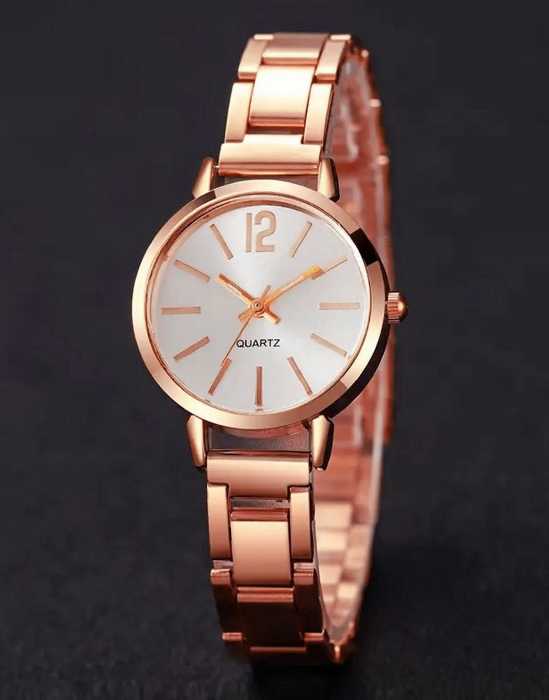 Fashionable Women's Analog Dial Quartz Watch - Rose Gold (TK18190)