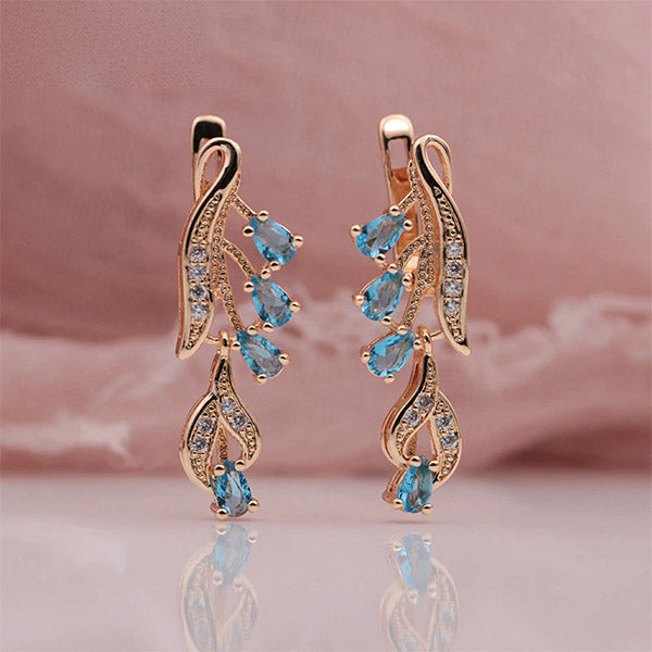 585 Rose Gold Zirconia Earrings - trinkets.pk