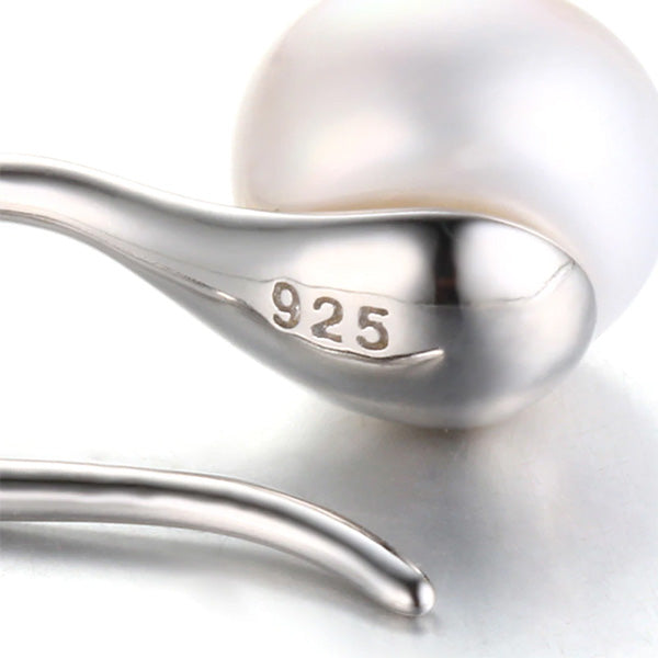 Sterling Silver Freshwater Pearl Earrings Golden - trinkets.pk