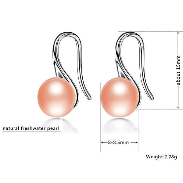 Sterling Silver Freshwater Pearl Earrings Pink - trinkets.pk